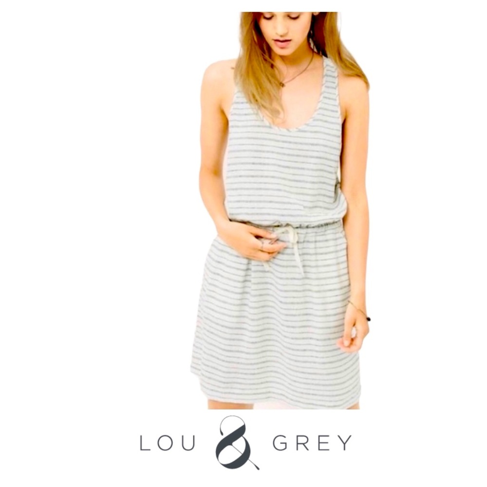 Lou & Grey Striped Linen Racerback Mini Dress